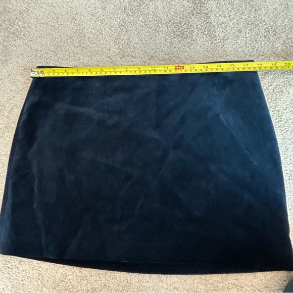 Zara dark blue navy velvet miniskirt holiday edition Sz L NWOT night out party - Picture 7 of 11